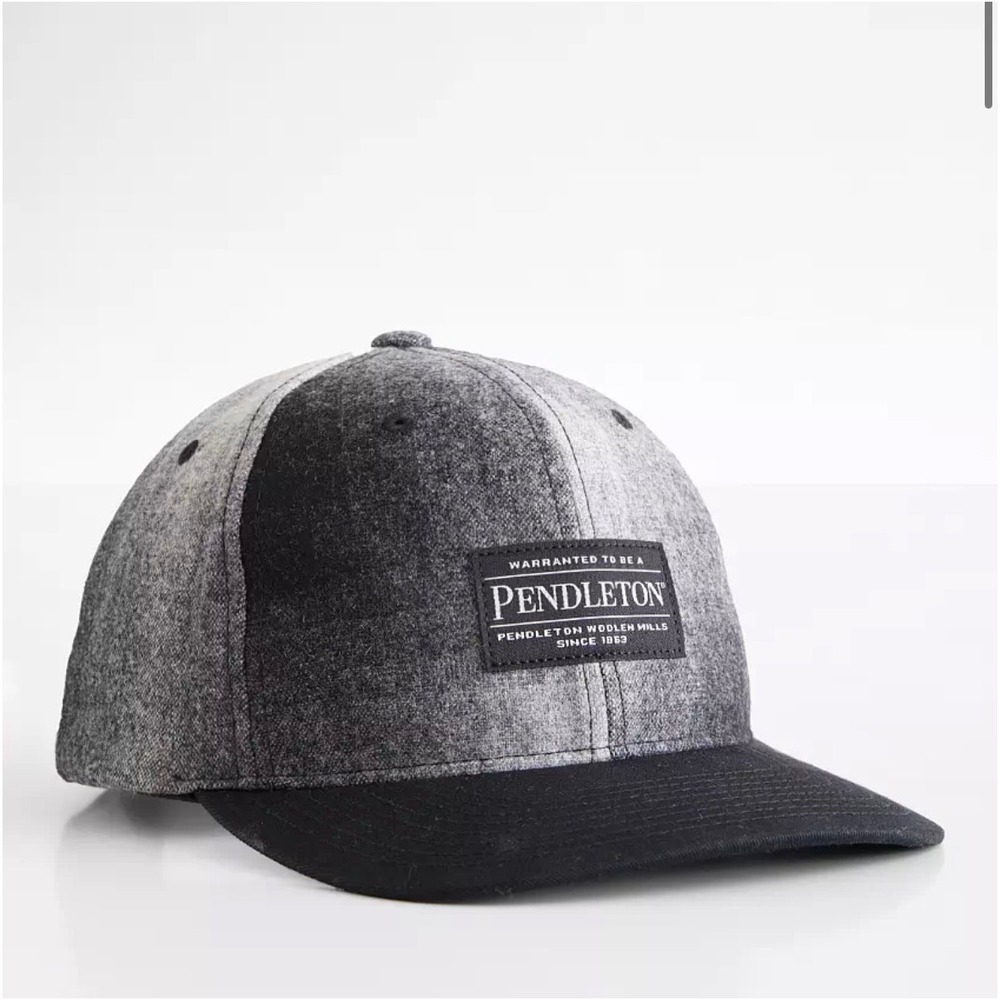 Pendleton Wool Blend Snapback Hat Grey Black Logo… - image 1